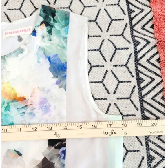 REBECCA TAYLOR ENCHANTED GARDEN 100% SILK DRESS, SZ 4 - Picture 8 of 9